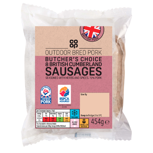 Co-op Butcher's Choice Cumberland Sausages
